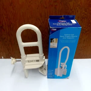 Carex bathtub safety rail, supports up to 200 lbs, easy mounting for most tubs.